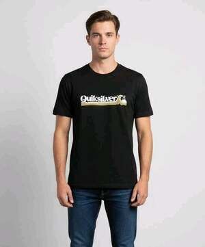 QUIKSILVER Men's Comp Logo Short Sleeves T-shirt Size Small CR6 NWT Excellent